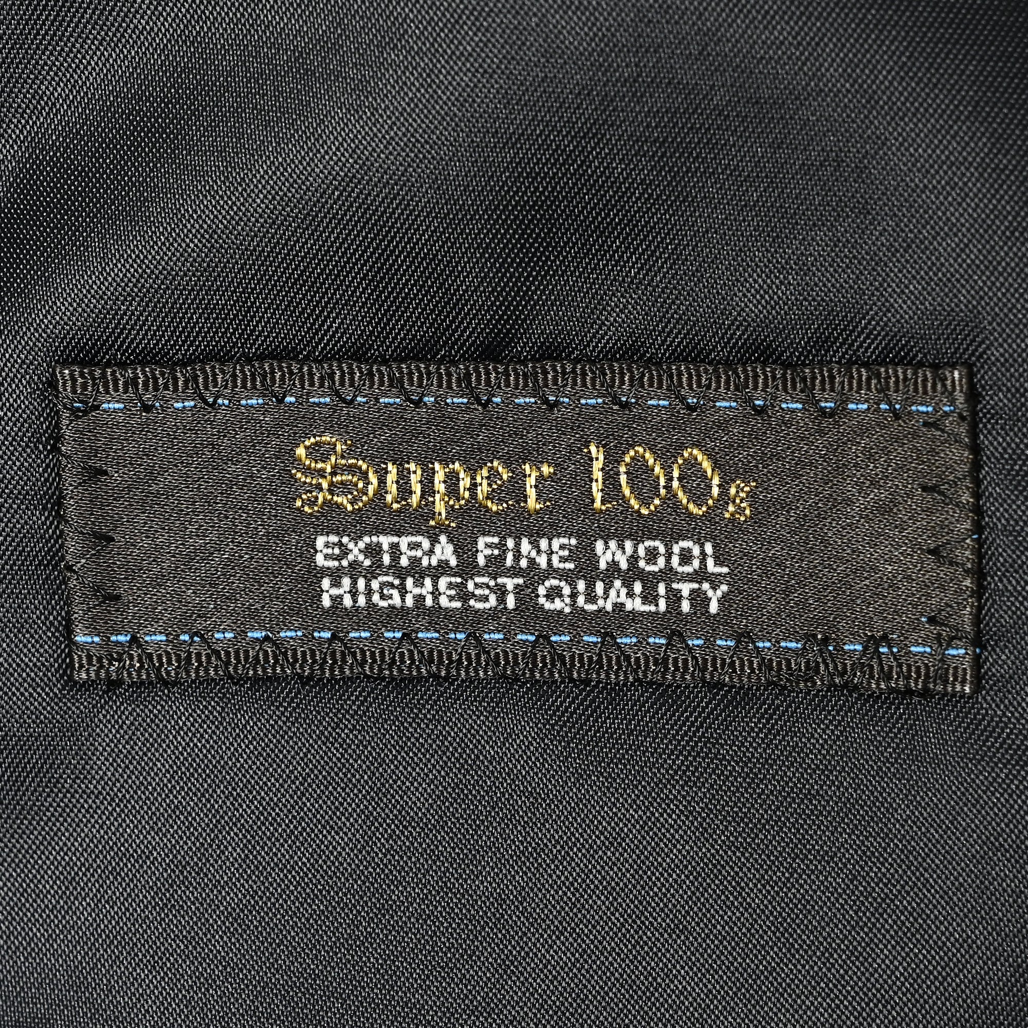 Super110'S スリーピース ウールスーツ 1タック グレンチェック ダーク