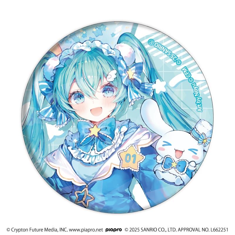 ホログラム缶バッジ(57mm)「初音ミク×シナモロール」02/コンプリート