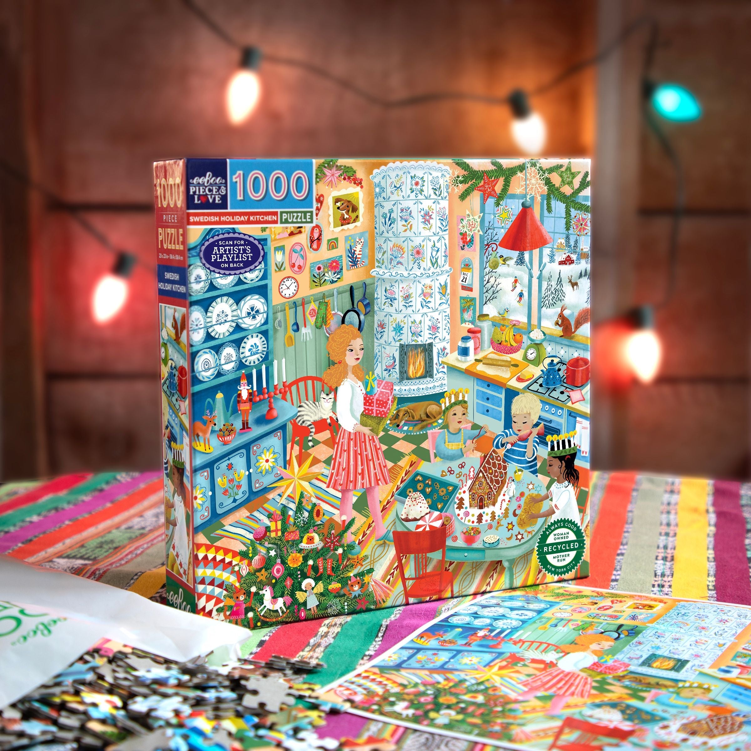 Swedish Holiday Kitchen 1000 Piece Puzzle by eeBoo | Unique