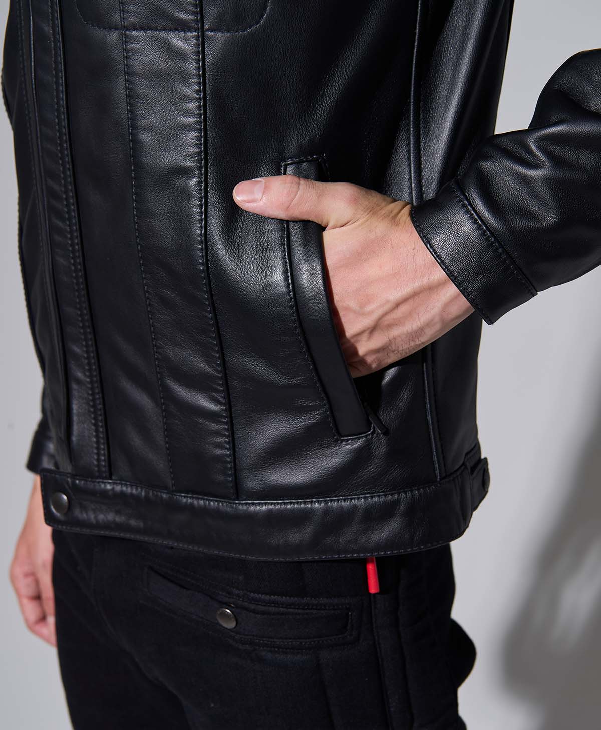 Leather Tracker Jacket / Black