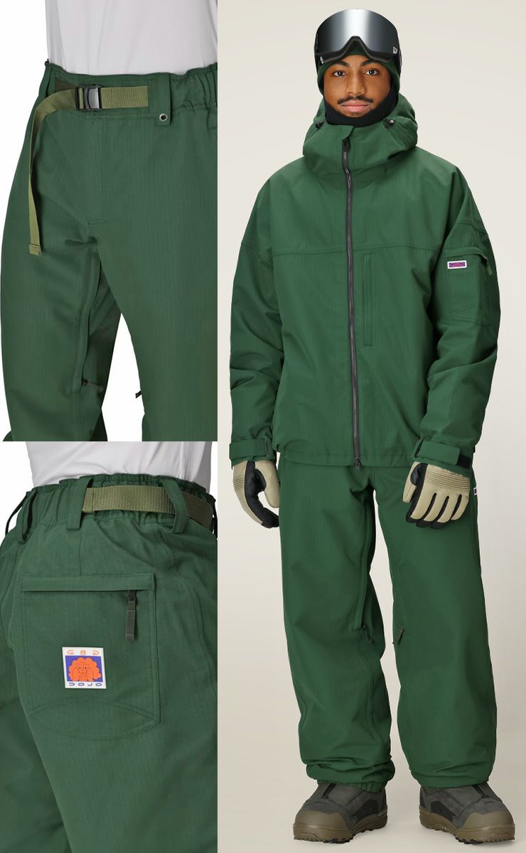 686 上下 オリーブグリーンジャケットとデニムパンツセット 686