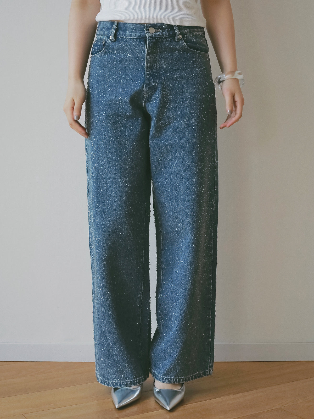 drop patternデニムパンツ