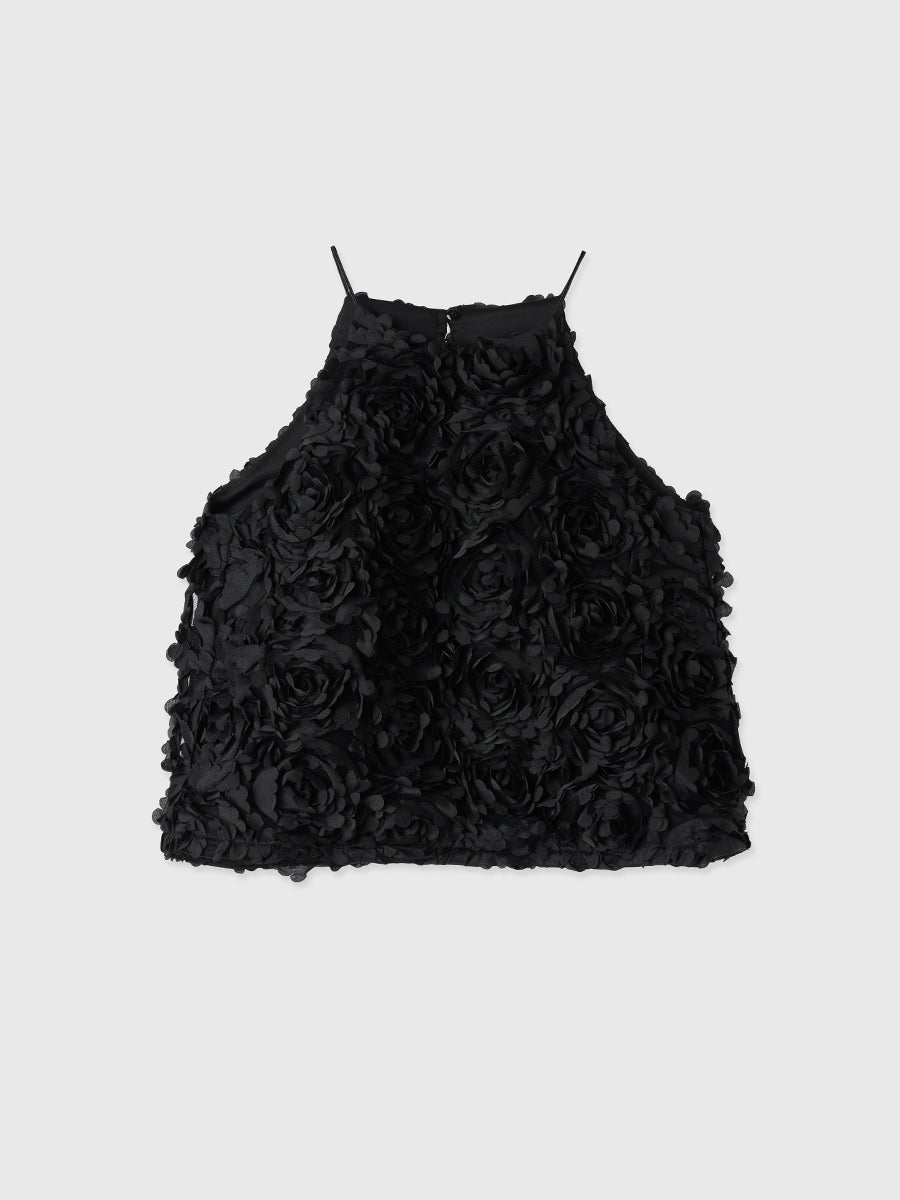 ボリュームフラワーモチーフアメスリトップス