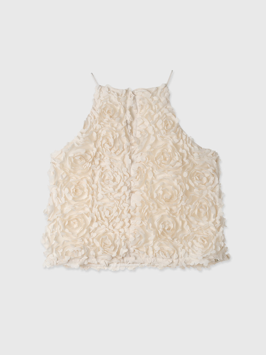 ボリュームフラワーモチーフアメスリトップス