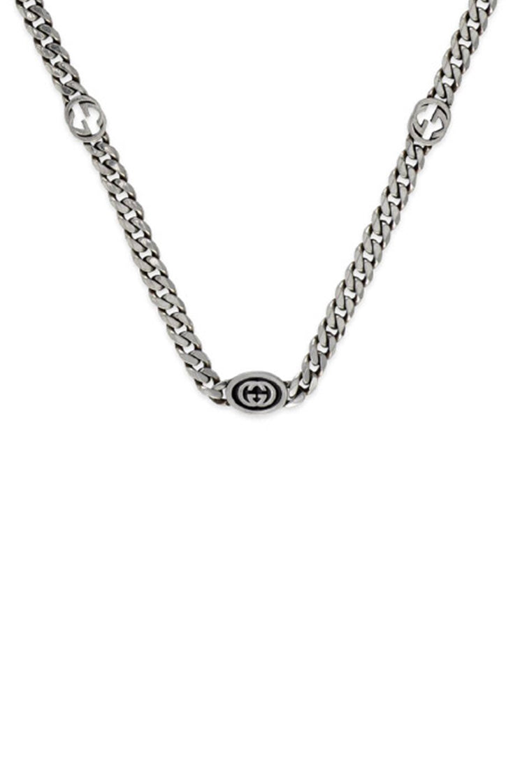 Gucci Sterling Silver Interlocking G Link Necklace YBB678661001