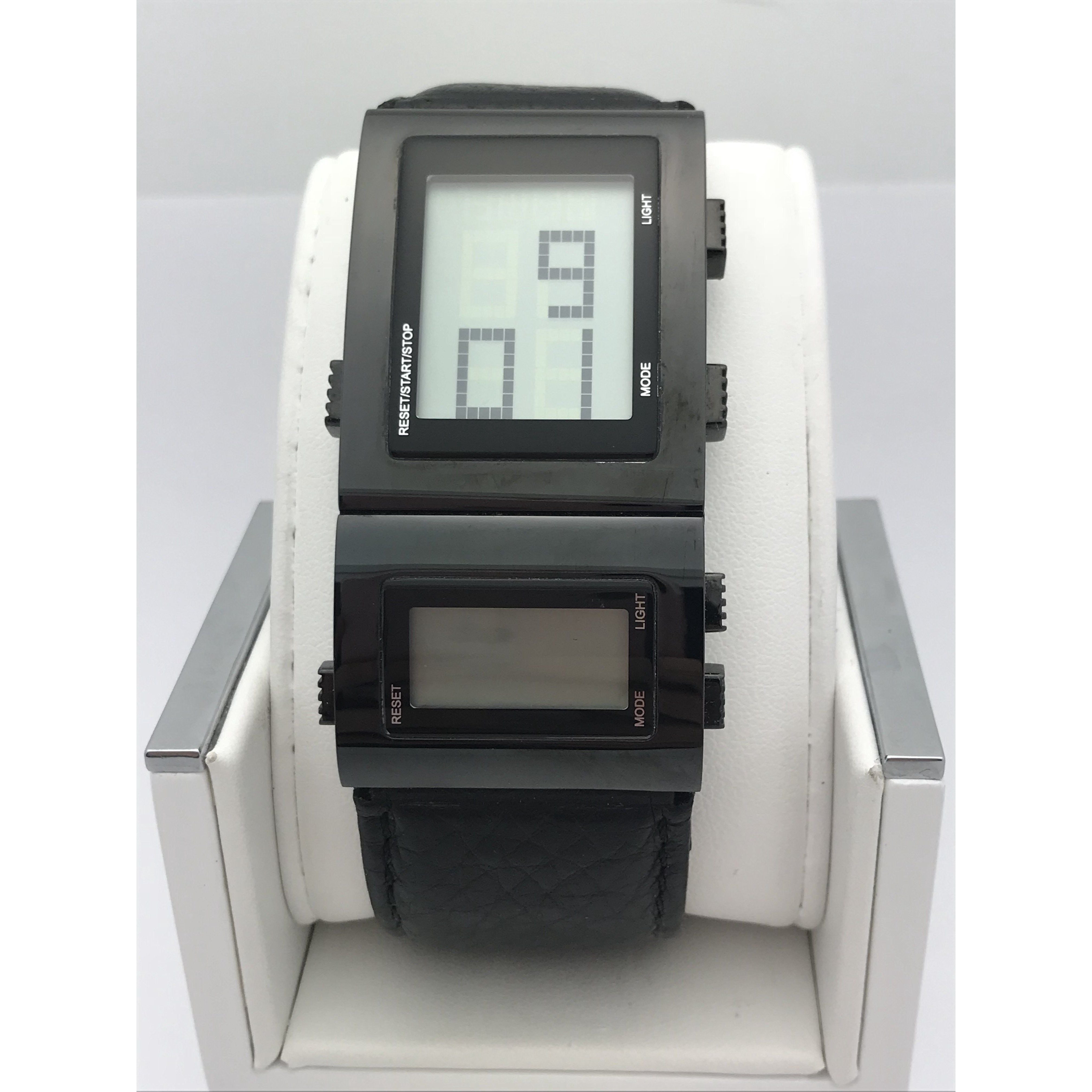 Dolce & Gabbana Men's Highlander Black Leather Band Digital Quartz