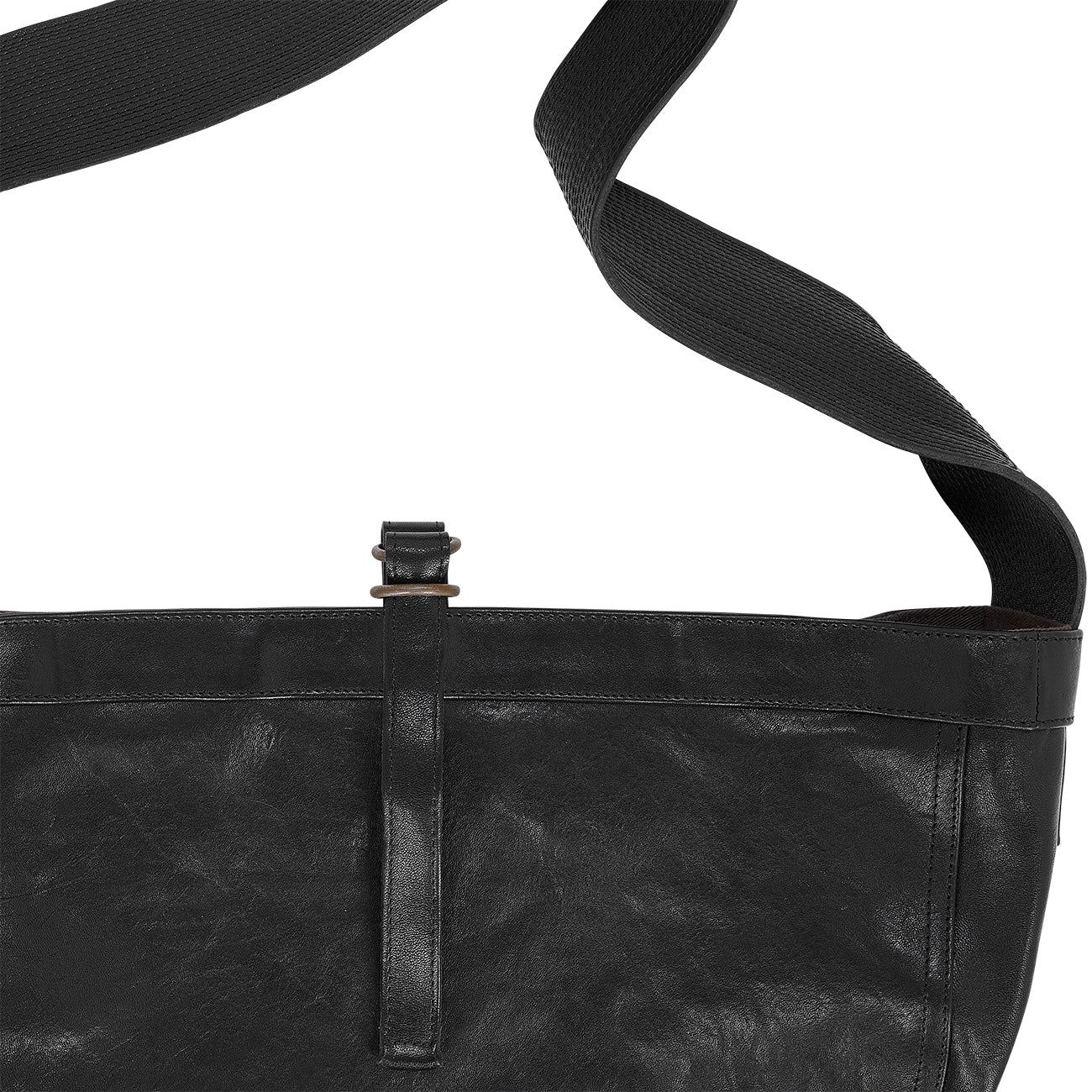 LEATHER NEWSBOY BAG SMALL BLACK - T.T TAIGA TAKAHASHI(ティー