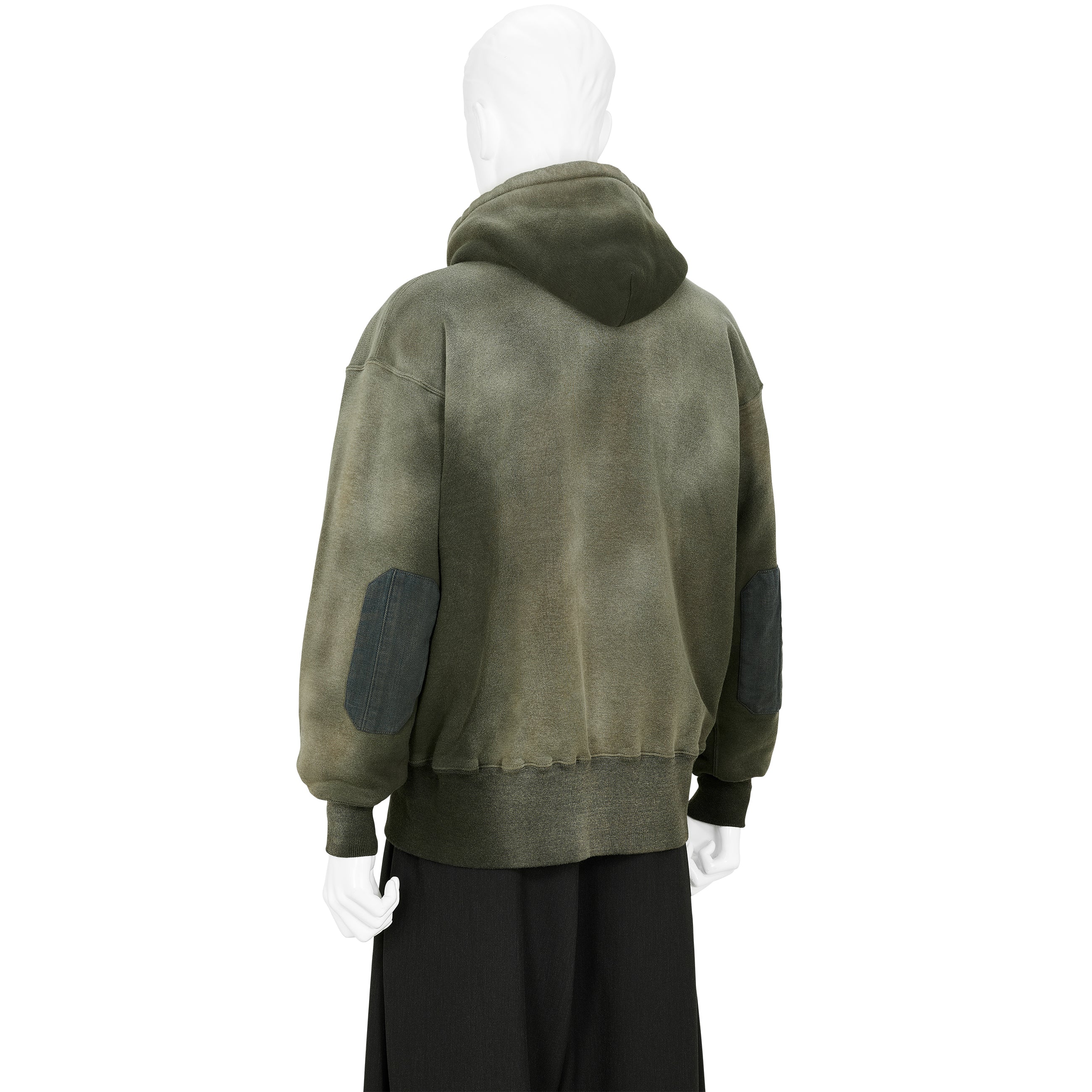 LOT.606 HOODED SWEAT SHIRT BLEACHED DEEP GREEN - T.T TAIGA