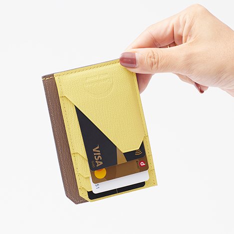 L'arcobaleno(ラルコバレーノ)｜名刺入れ/ベージュ×ピンク の通販