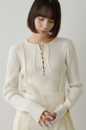 Whim Gazette(ウィム ガゼット)｜RAW SILKレースアッププルオーバー