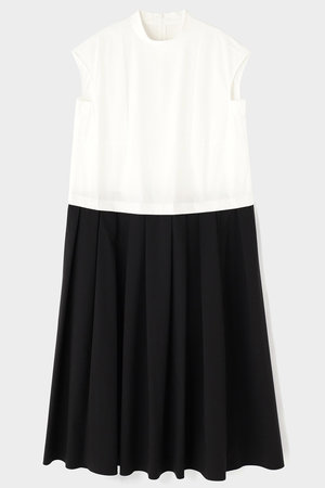 LE PHIL(ル フィル)｜SOLOTEXブロードバイカラーワンピース/ブラック