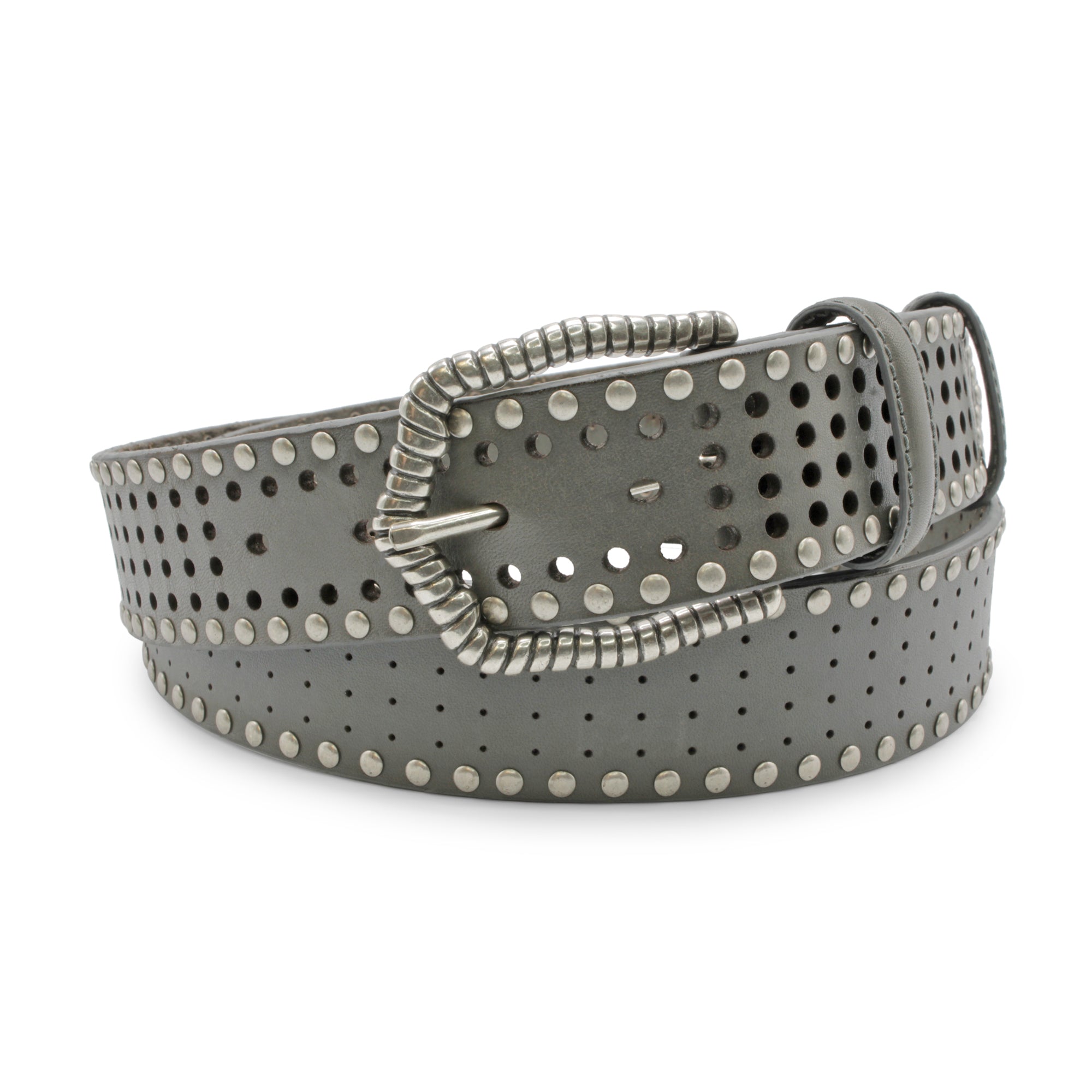 Malone' London Fog Perforated Studded Ridge Prong Belt – Elliot