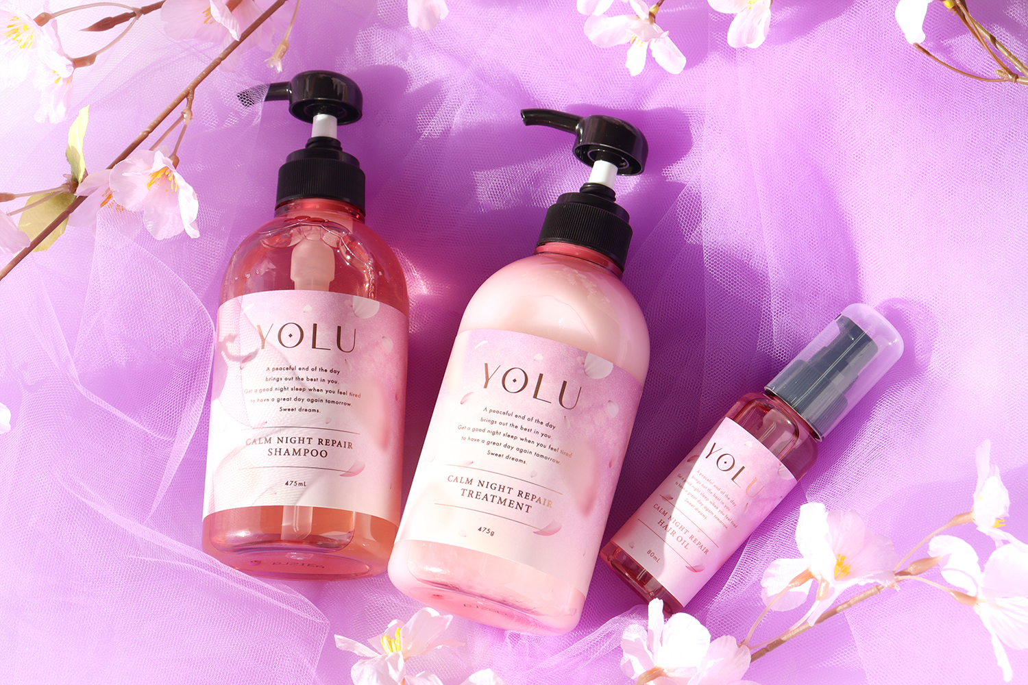 YOLU(ヨル)初の夜桜シャンプー「サクラナイトリペアシリーズ」誕生