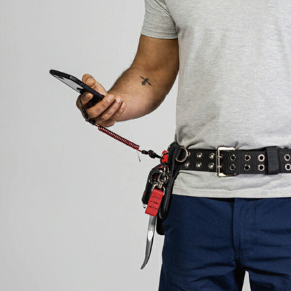 GRIPPS H01063 コイル状Eストラップ カラビナ付き 耐荷重0.5kg 最大長