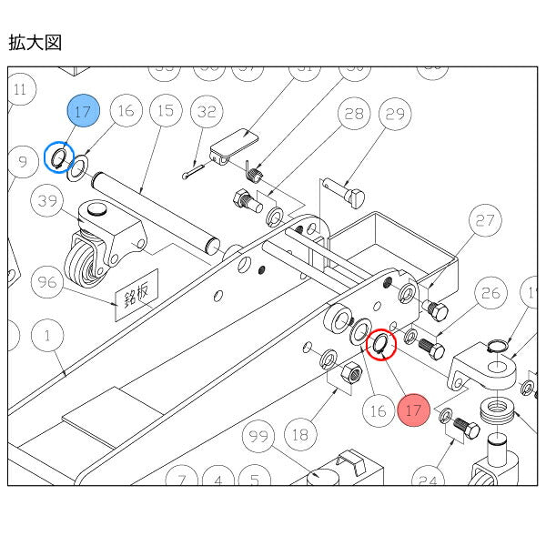 メーカー直送品] 長崎ジャッキ NLA-201R用部品【止め輪】No.030300-019
