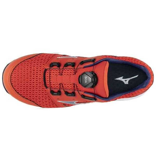 ミズノ 安全靴 オールマイティ VH51L BOA F1GA230654 オレンジ×ブルー