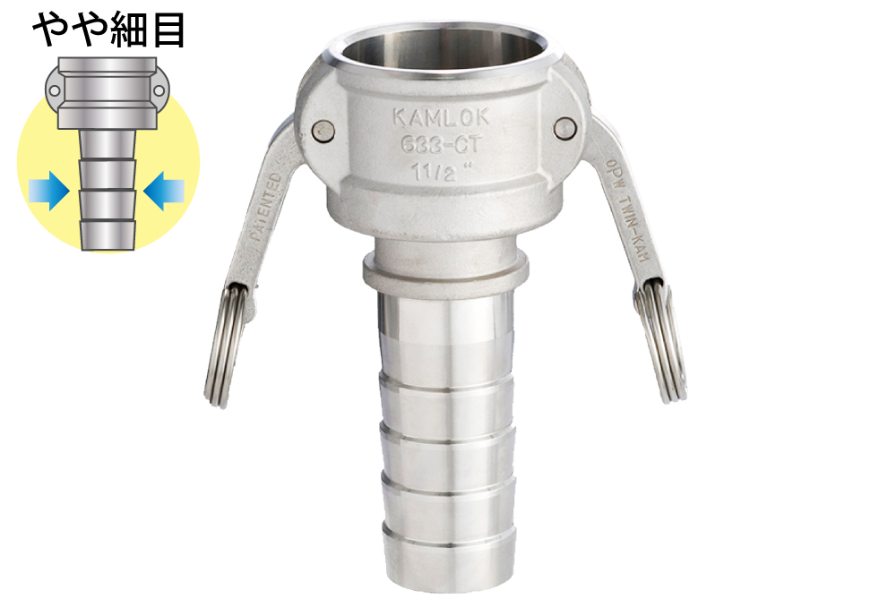 ｶﾑﾛｯｸｶﾌﾟﾗｰ ﾎｰｽｼｬﾝｸ(ｽﾃﾝﾚｽｽﾁｰﾙ) 633-CT 3ｲﾝﾁSST（ﾎｰｽ内径75mm用