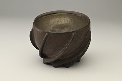 値下】山下幾太郎 鉄黒プラチナ彩幾何ぐい呑 山下幾太郎 No.073011 掛