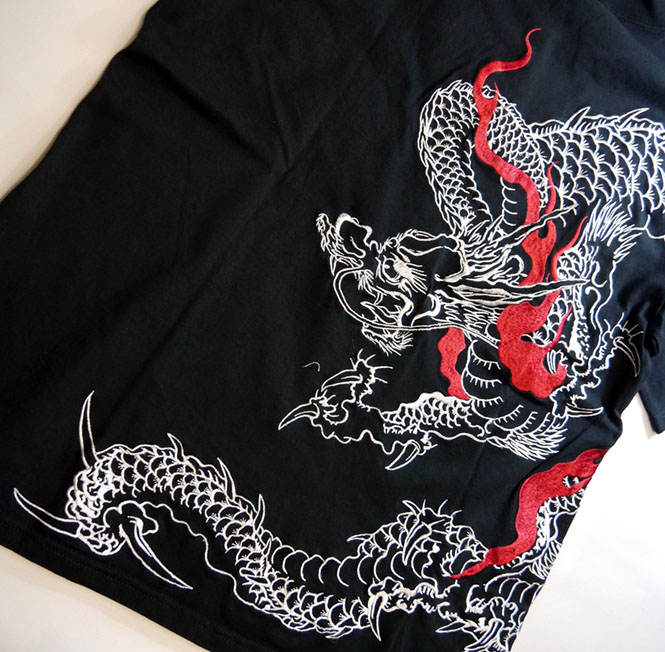 龍桜 龍 刺繍 Tシャツ
