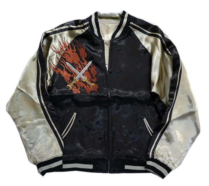 さとり satori 火焔阿修羅柄刺繍リバーシブルスカジャン