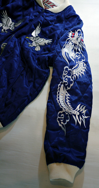 HOUSTON ヒューストン HAWK ( 鷹 ） 刺繍 キルティング スカジャン