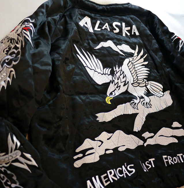 HOUSTON ヒューストン HAWK ( 鷹 ） 刺繍 キルティング スカジャン