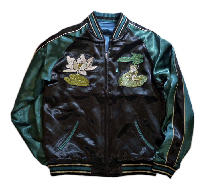 花旅楽団 [ 蓮と蛙 ] 刺繍 リバーシブルスカジャン SSJ-513