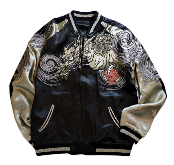 花旅楽団 [ 渦龍 ] 刺繍 リバーシブルスカジャン