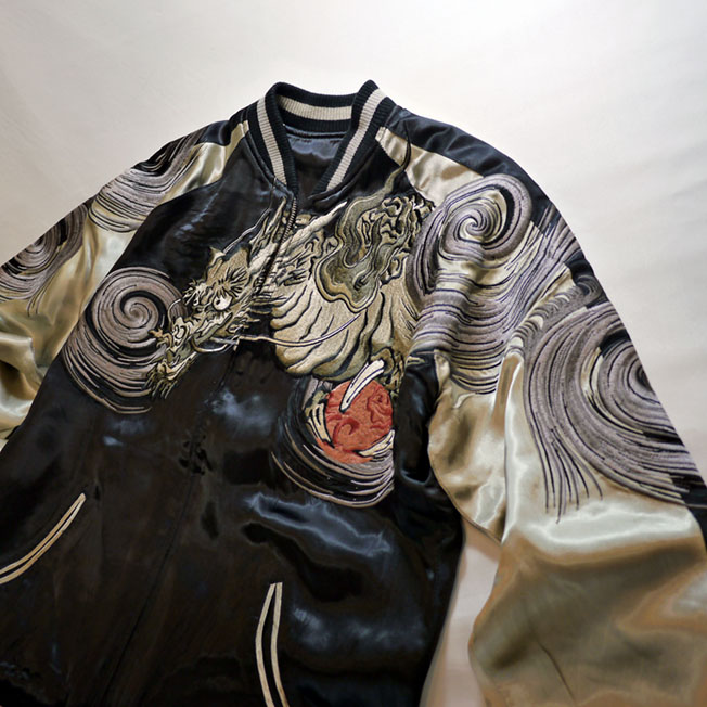 花旅楽団 [ 渦龍 ] 刺繍 リバーシブルスカジャン