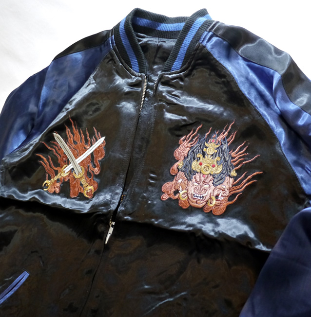 新色)さとり satori 阿修羅柄 刺繍リバーシブルスカジャン