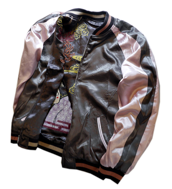 花旅楽団 [ 芸者 ] 刺繍 リバーシブルスカジャン