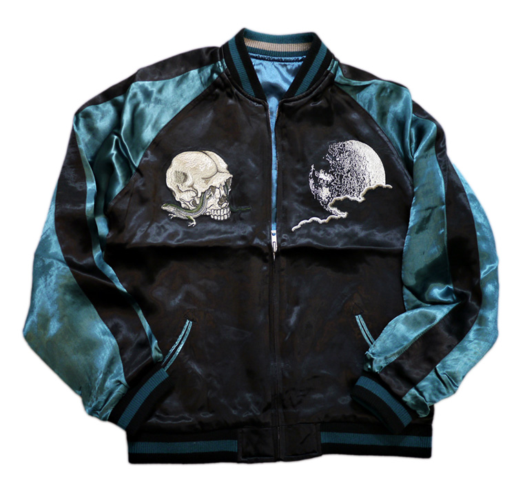 花旅楽団 [ 彼岸花と髑髏 ] 刺繍 リバーシブルスカジャン SSJ-524