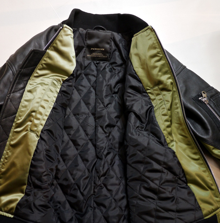 JACKROSE（ジャックローズ） ラムレザー切り替えMA-1ジャケット