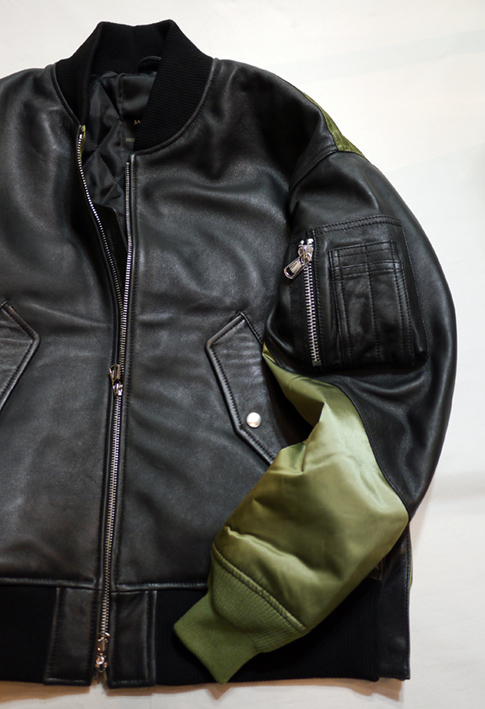 JACKROSE（ジャックローズ） ラムレザー切り替えMA-1ジャケット