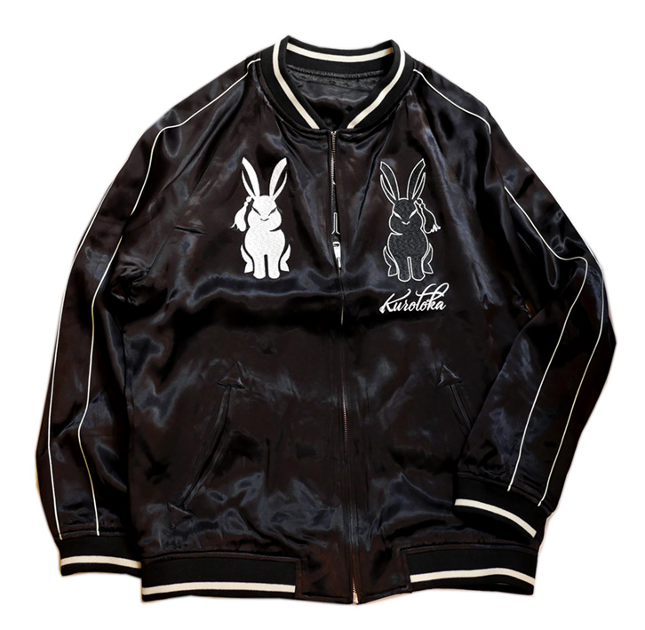 黒菟華 - Kurotoka - [ 月見美人画 ] 刺繍 リバーシブルスカジャン AL