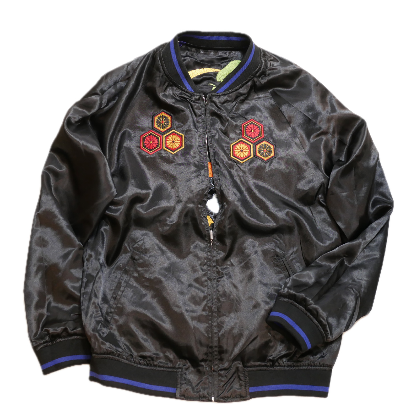 今昔 -KON-JAKU- [ 虎×狐 ] 総刺繍 リバーシブルスカジャン KJ-26023