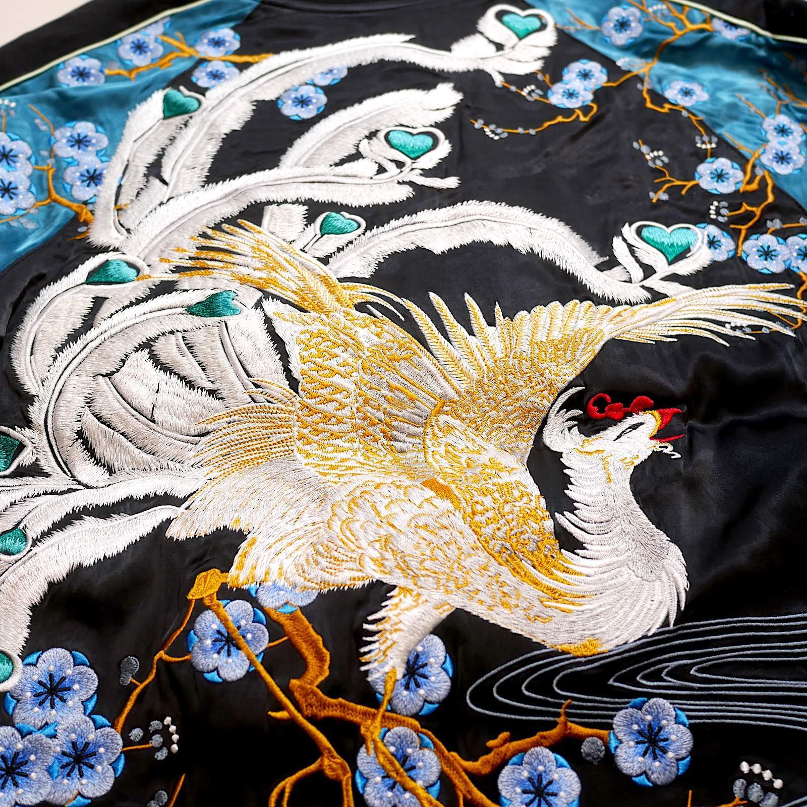 LIN (リン）浮世絵スカジャン [ 鳳凰 ] 総刺繍 リバーシブル AL-75624