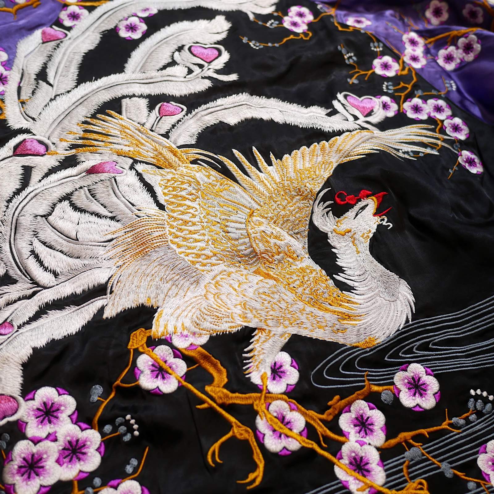 LIN (リン）浮世絵スカジャン [ 鳳凰 ] 総刺繍 リバーシブル AL-75624