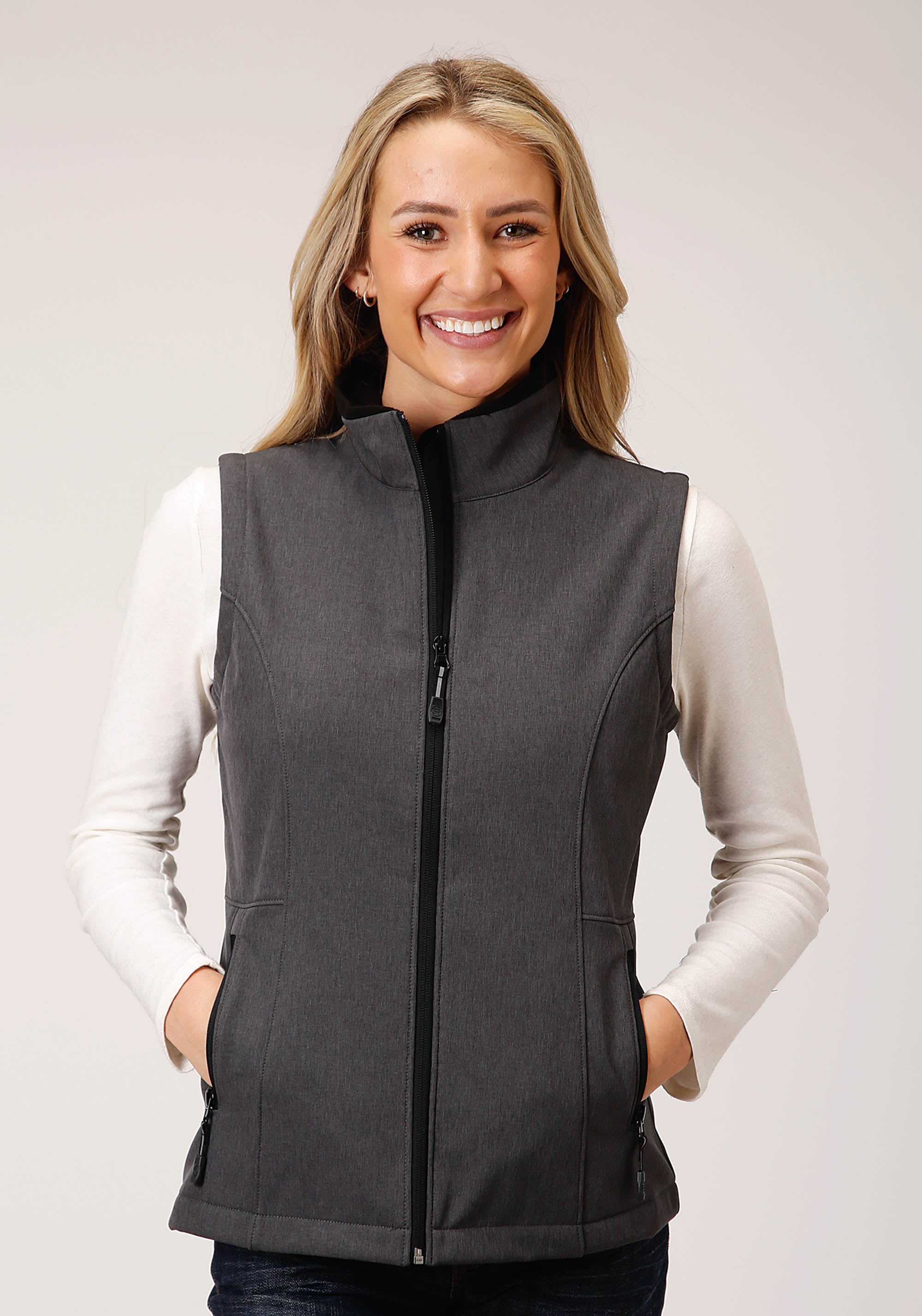 Womens Tech Heather Grey Softshell Vest – Roper Apparel & Footwear