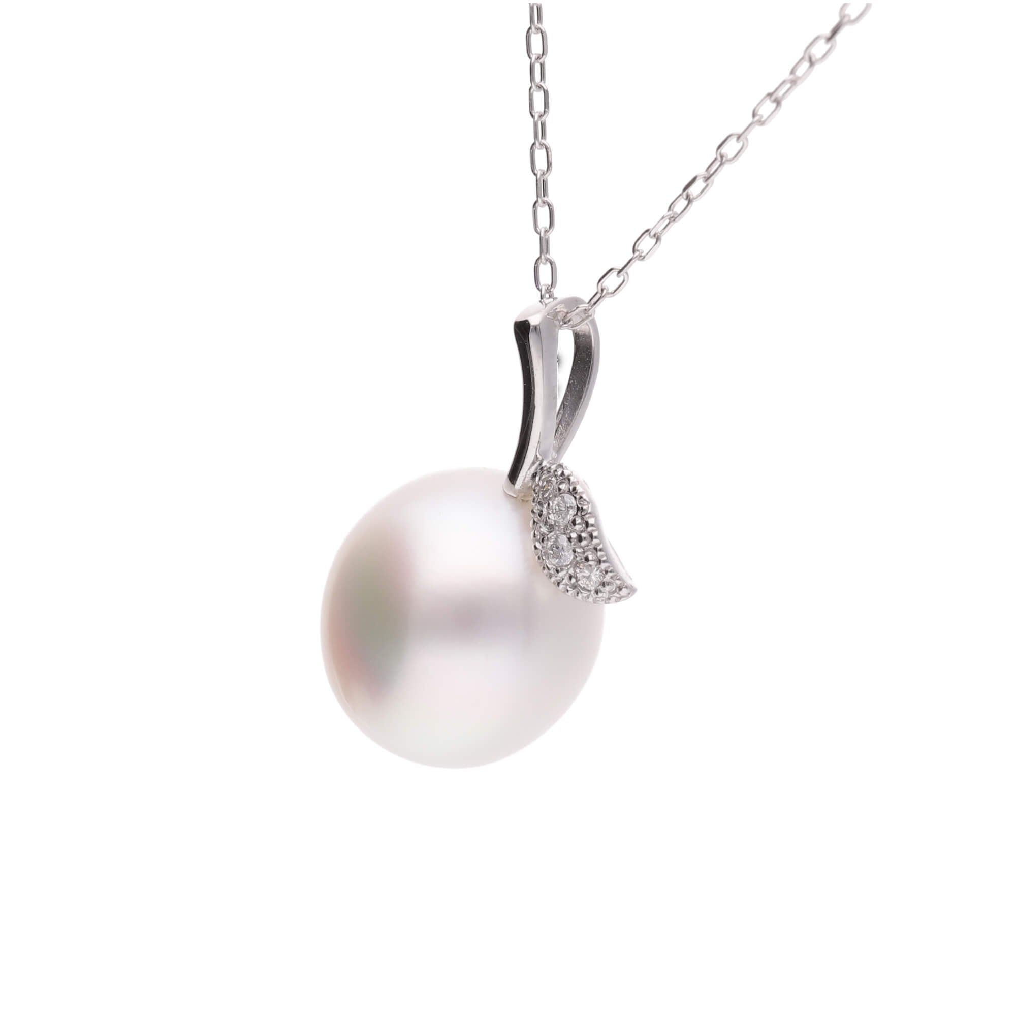 姫果】シロチョウパール ダイヤモンド ホワイトゴールド ペンダント