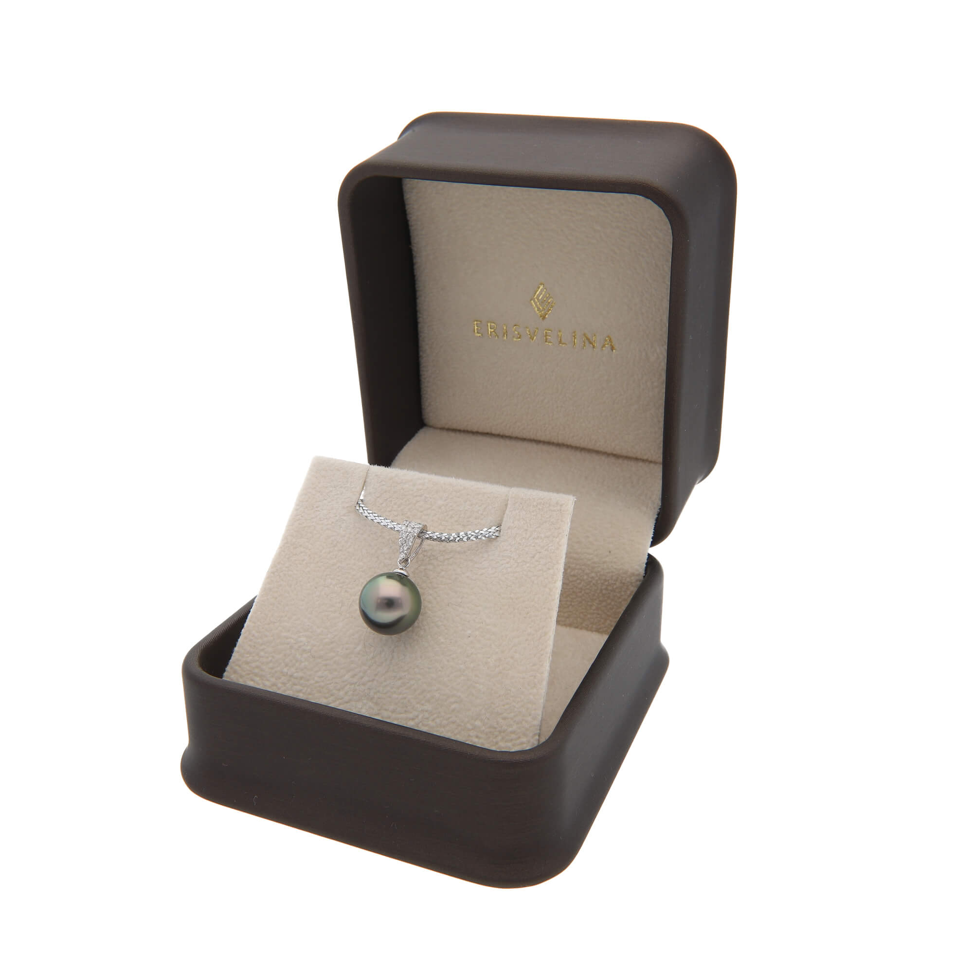 星涼し】ブラックパール ダイヤモンド プラチナ ペンダント｜無調色 黒