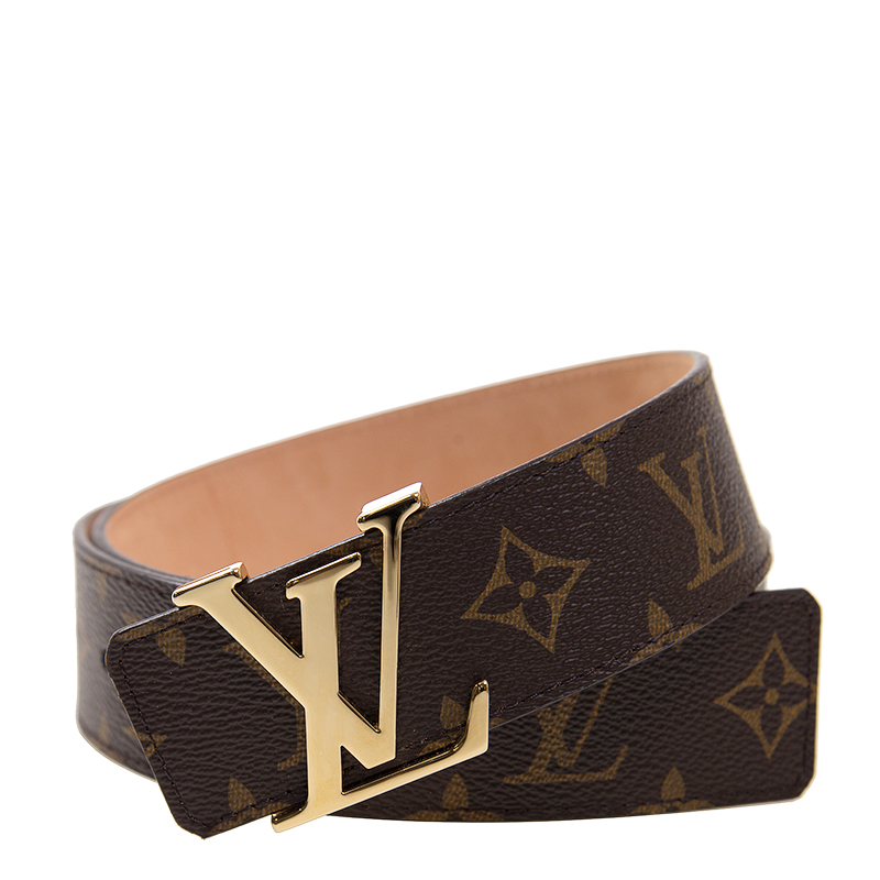 NEW LOUIS VUITTON BELT M9608T BROWN LEATHER 95CM