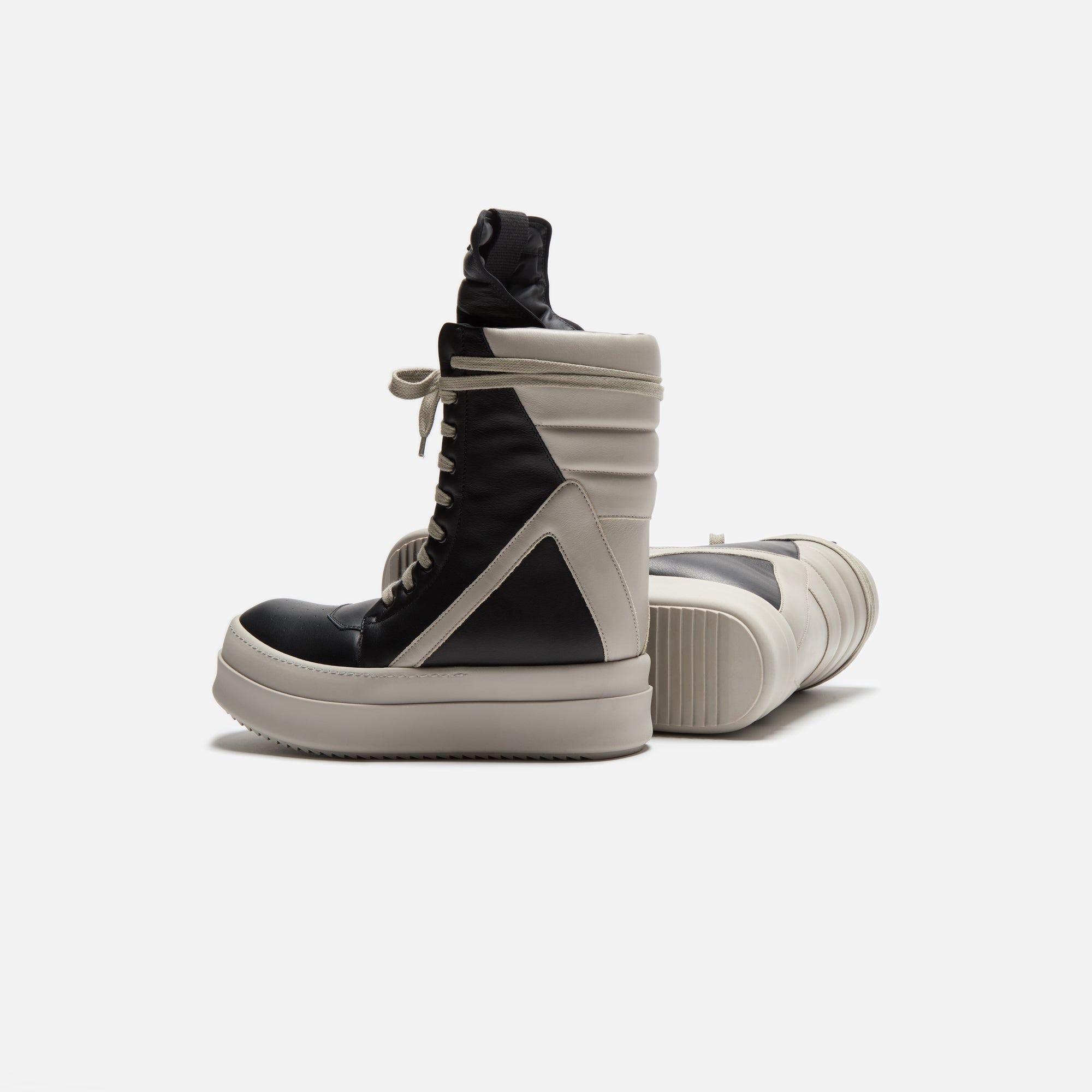Rick Owens Mega Geobasket Sneakers - Black / Pearl / Pearl – Kith