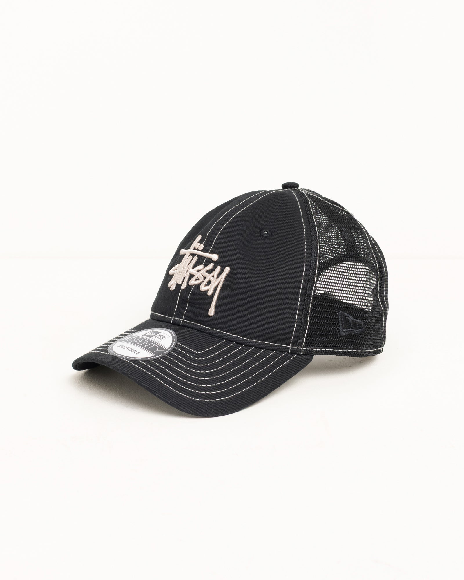 New Era 9TWENTY Basic Trucker – Black | Headwear | Stüssy Europe