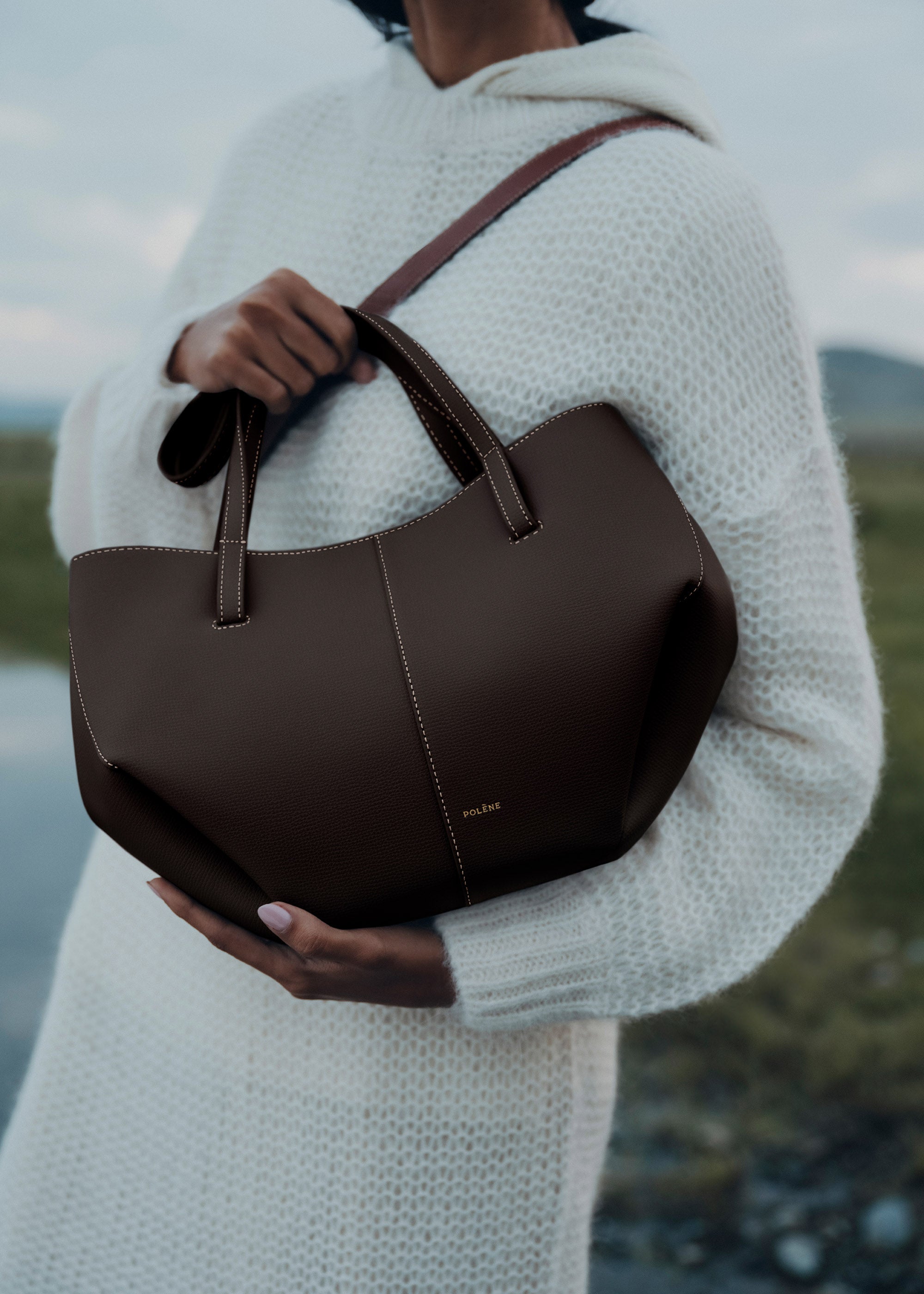 Polène | Bag - Cyme Mini - Textured Ebony – Polène EU