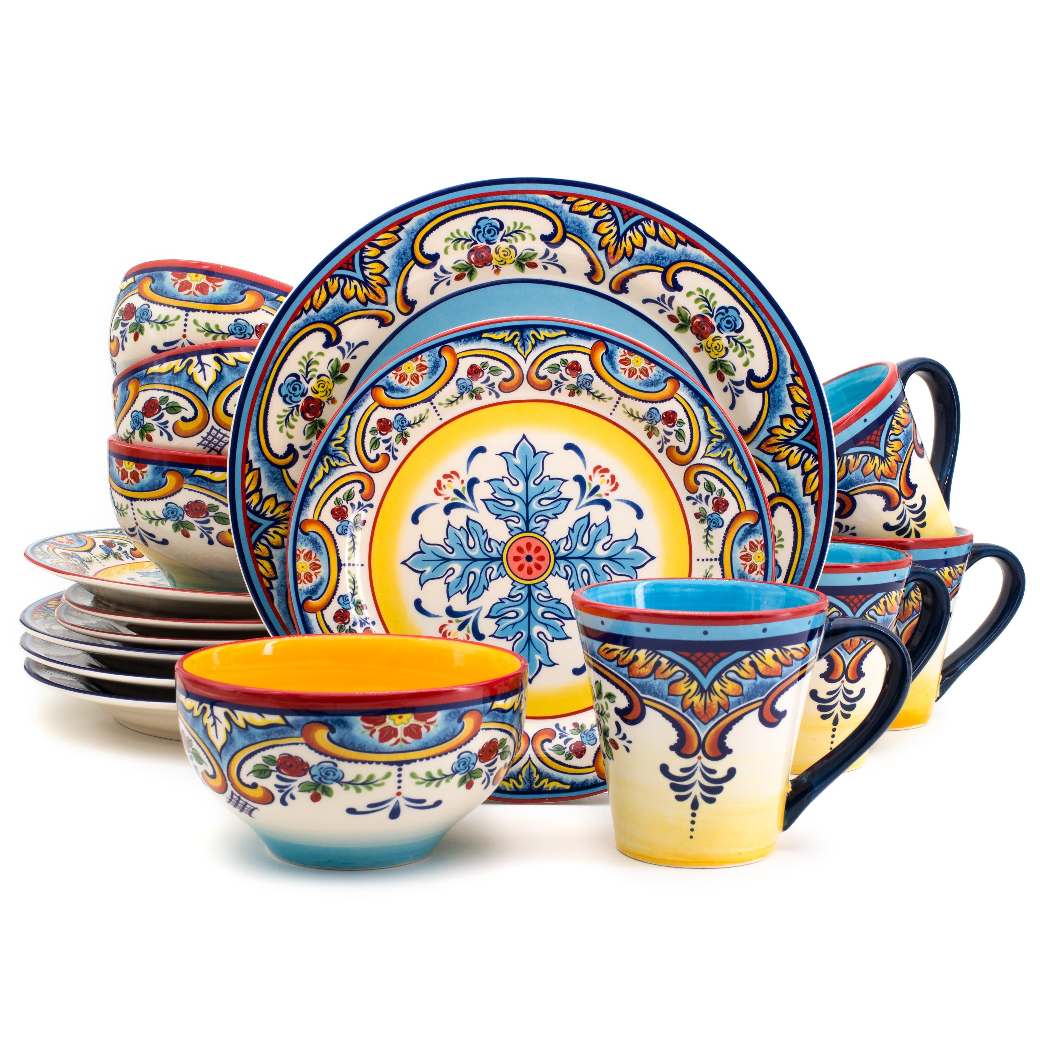 Zanzibar 16 Piece Stoneware Dinnerware Set, Service for 4 – Euro
