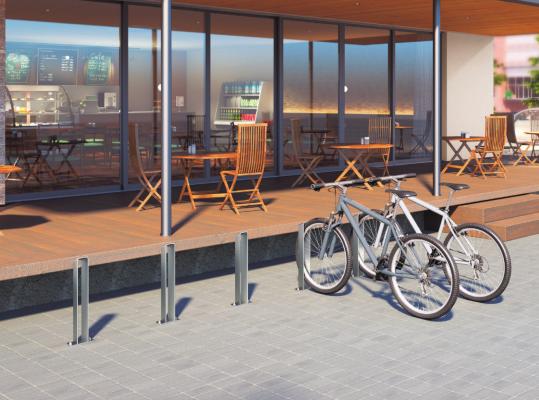 物販】四国化成 サイクルラック S6型 ステンレス製 都市景観 自転車