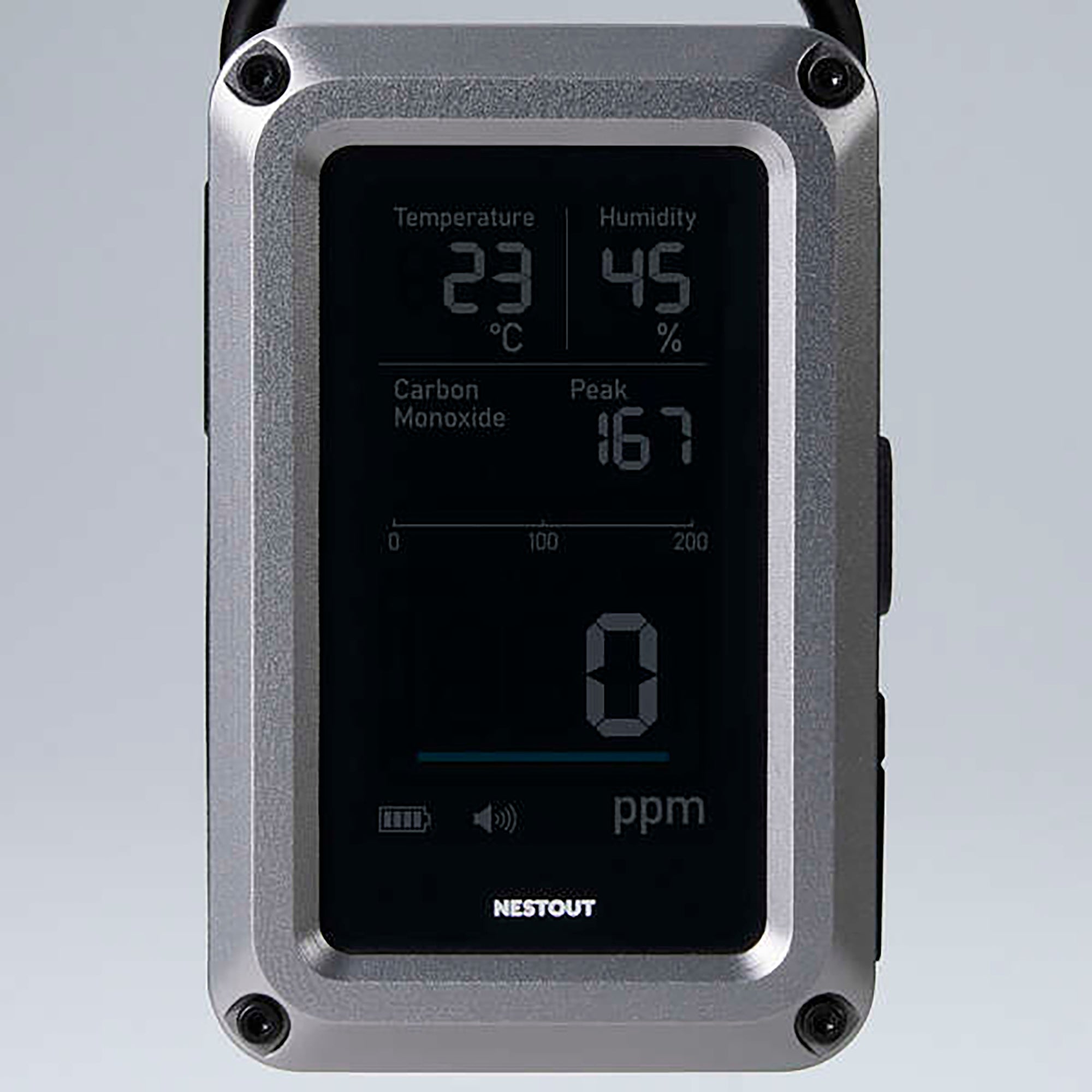 NESTOUT（ネストアウト）一酸化炭素アラーム 3in1｜温度・湿度表示対応