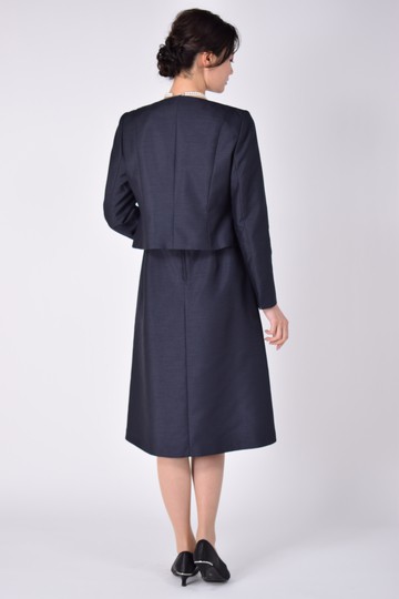 RIFANNE 東京ソワール 上品シャンタン×レースネイビーワンピースセット