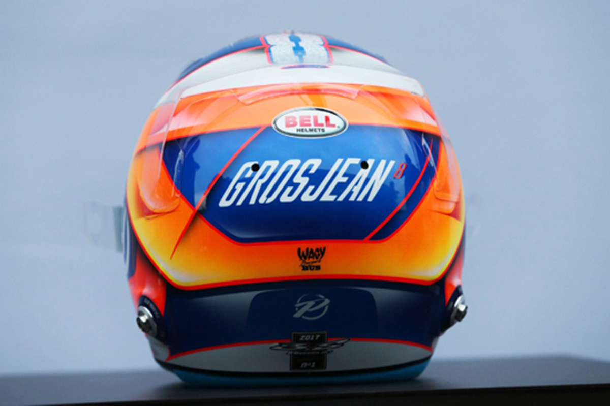 ロマン・グロージャン F1ヘルメット （2017年） 【 F1-Gate .com 】